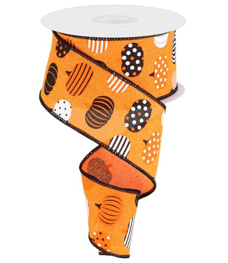 2.5"X10yd Patterned Pumpkins