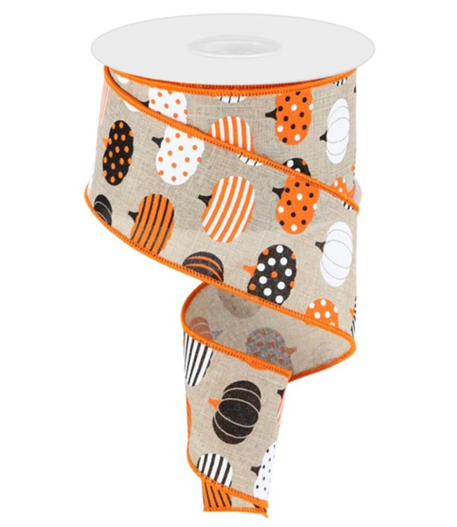 2.5"X10yd Patterned Pumpkins