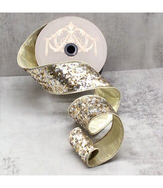2.5" x 10yds Cirque Glitter, Silver Gold