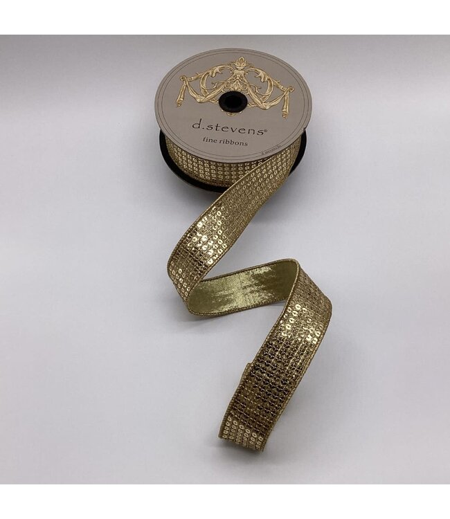 1.5" x 10yds Metallic Gold Flash Sequins, Gold
