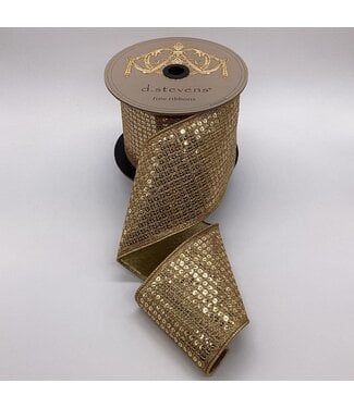 4" x 10yds Metallic Gold Flash Sequins, Gold