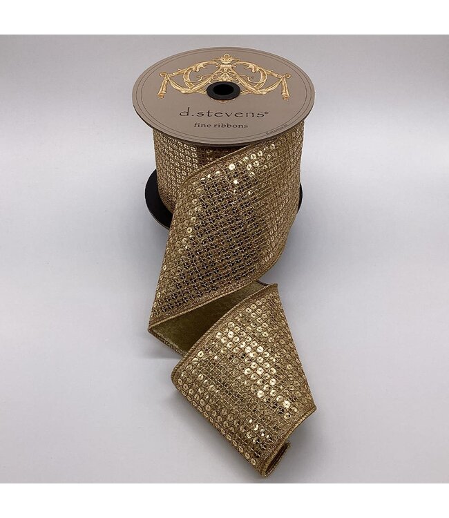 4" x 10yds Metallic Gold Flash Sequins, Gold