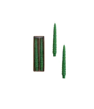 Unscented Tree Shaped Taper Candles, Green
