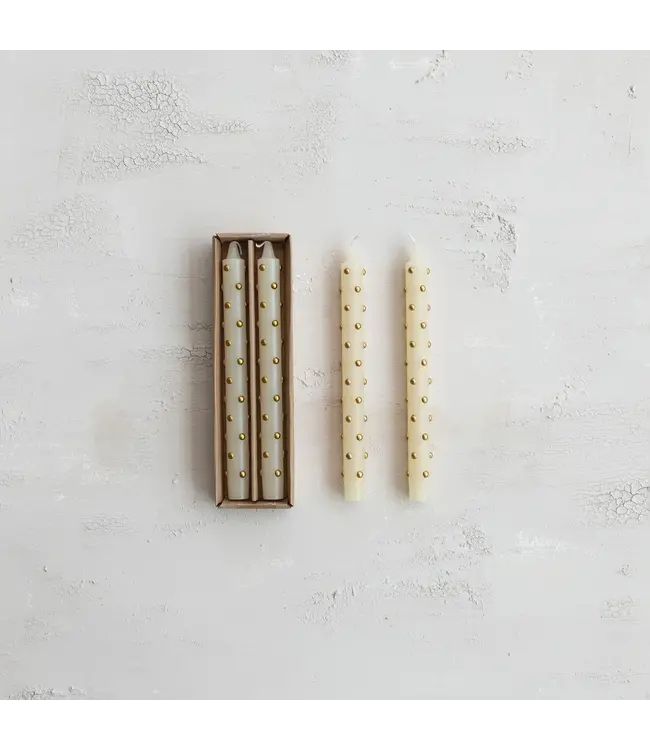 Unscented Taper Candles with 3D Dots