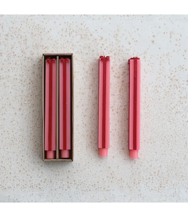 Unscented Package Shaped Taper Candles, Pink