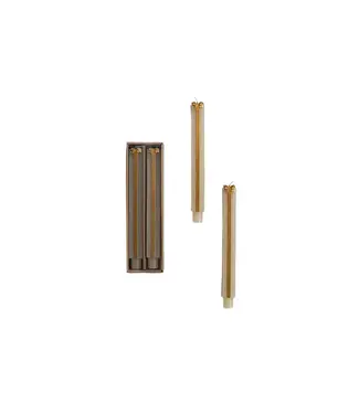 Unscented Package Shaped Taper Candles, Gold