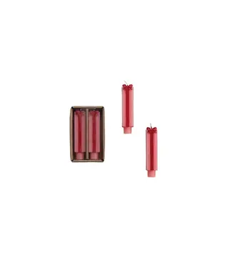 Unscented Package Shaped Taper Candles in Box, Pink & Red