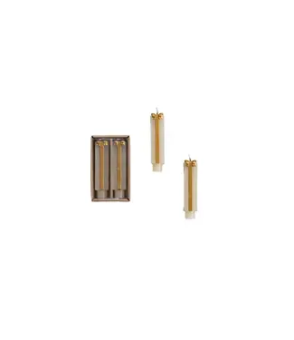 Unscented Package Shaped Taper Candles, Gold