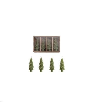 Unscented Tree Shaped Bottle Taper Candles - Sold as Set