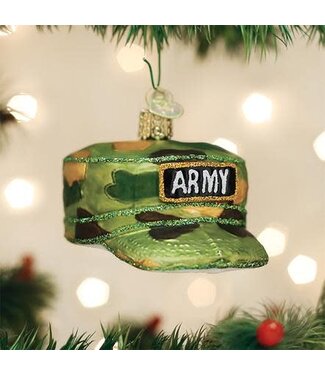 OLD WORLD CHRISTMAS Army Cap Ornament
