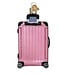 OLD WORLD CHRISTMAS Pink Rolling Suitcase Ornament