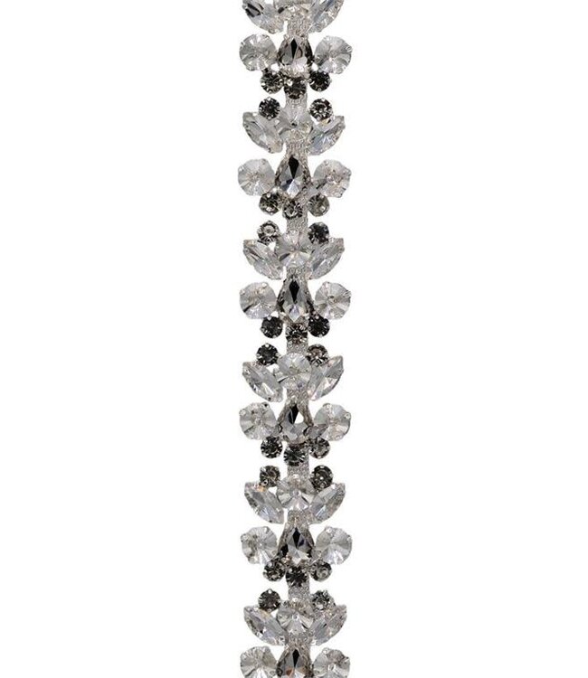 36” Crystal Chain With Hooks, Clear