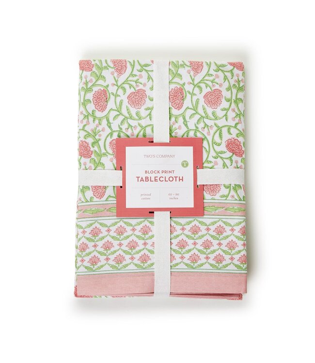 Floral Block Print Table Cloth