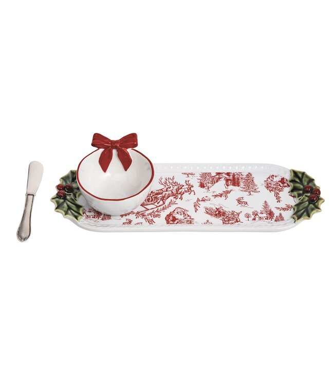 Holly & Bow Hostess Tray Set