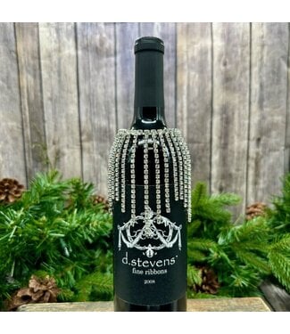 3.5" Crystal Jewel Fringe Wine Collar, Clear Silver