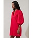 Victoria Shift Split Neck Mini Dress