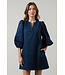 Victoria Shift Split Neck Mini Dress