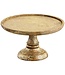 Wood Cake Stand Gold Brown