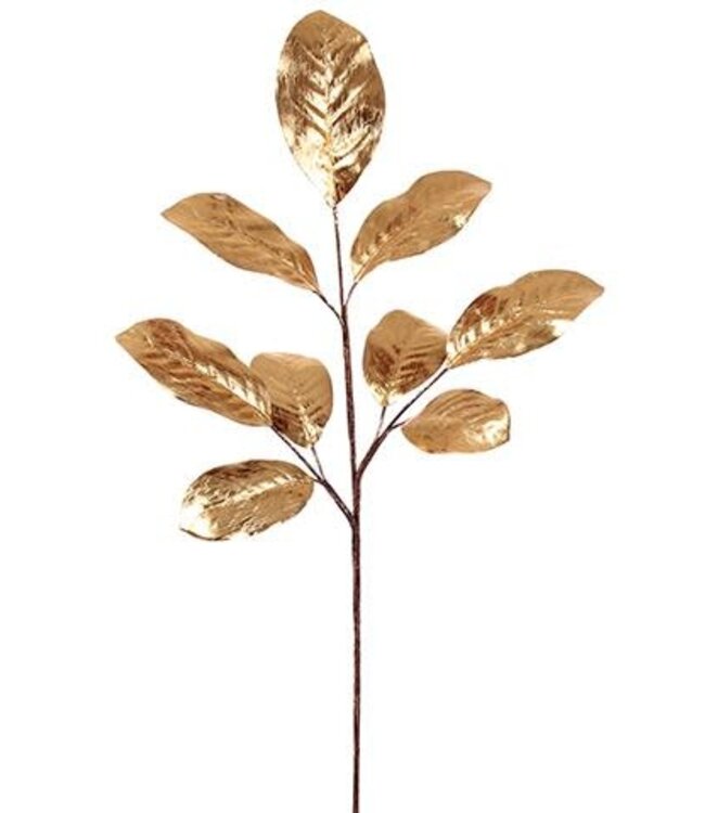33" Magnolia Leaf Spray  Gold