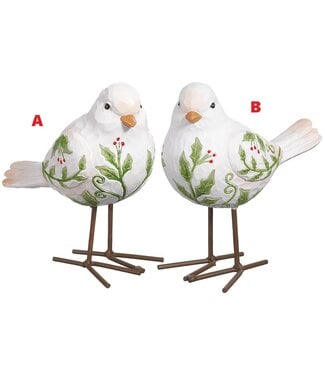 6" Holly Bird White
