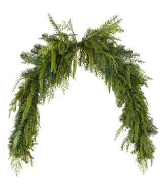 5' Cedar Mixed Pine Swag Garland Green