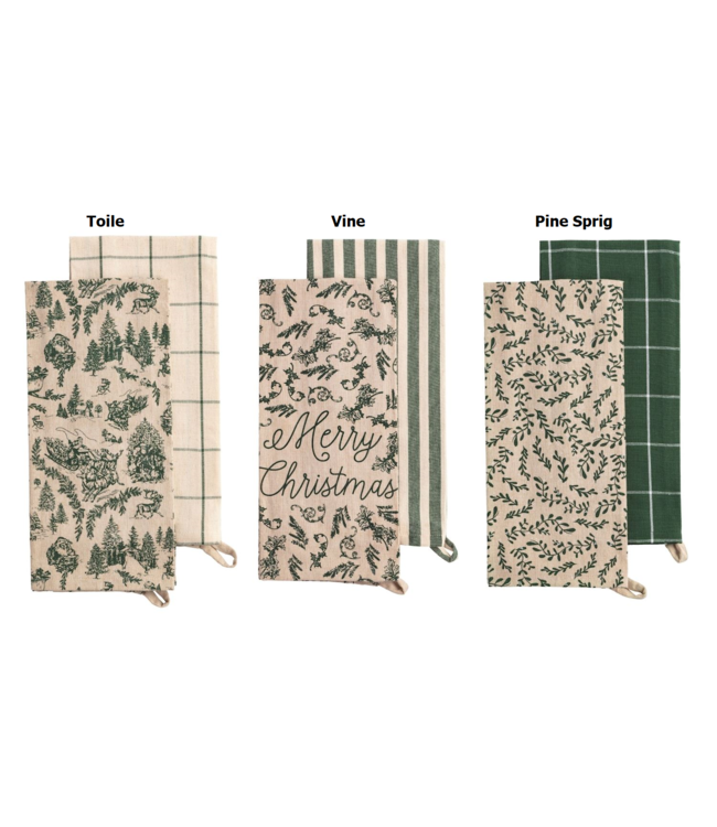 White Christmas Patterned Towel Sets