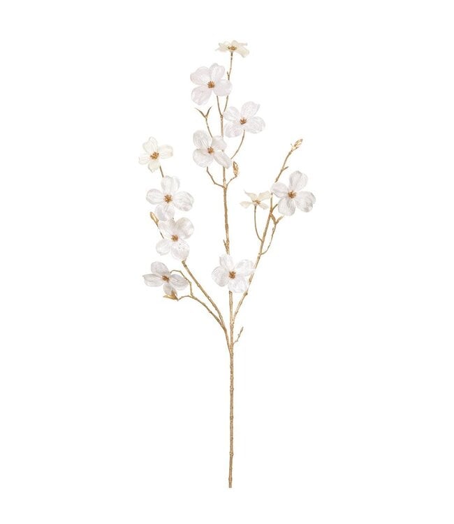 40” Velvet Dogwood Spray Cream