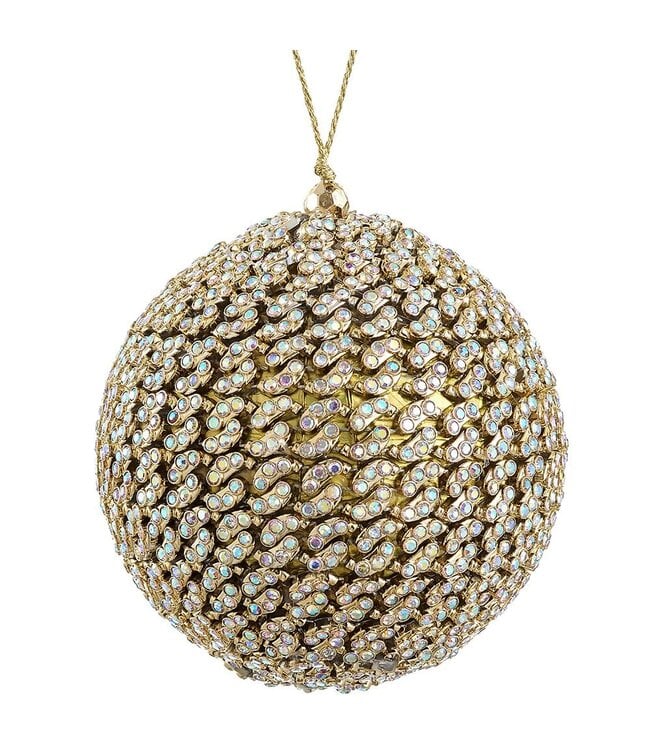 Diamond Ball Ornament Gold