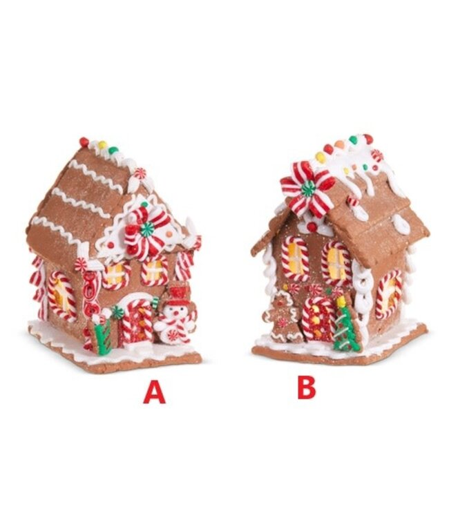 5.5" Lighted Gingerbread House - Sold Individually