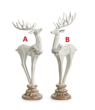 17" Distressed Reindeer on Stand