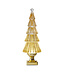 Lighted Flat Tree with Gold Swirling Glitter