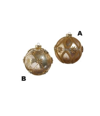 5" Star and Jewel Ball Ornament - Sold Individually