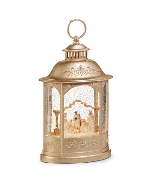 11" Nativity Lighted Champagne Water Lantern