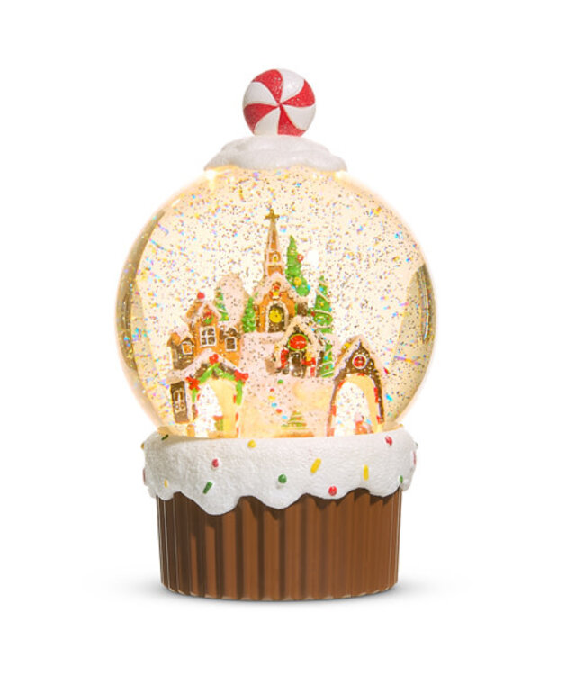 9.5" Animated Gingerbread Village Water Globe