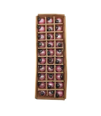 1"Rd Mercury Glass Ball Ornaments, Pink - Sold as Set