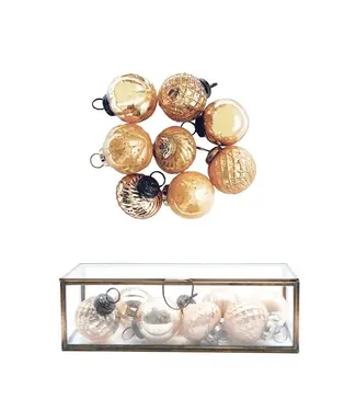 Embossed Mercury Glass Ornaments - Sold as Set
