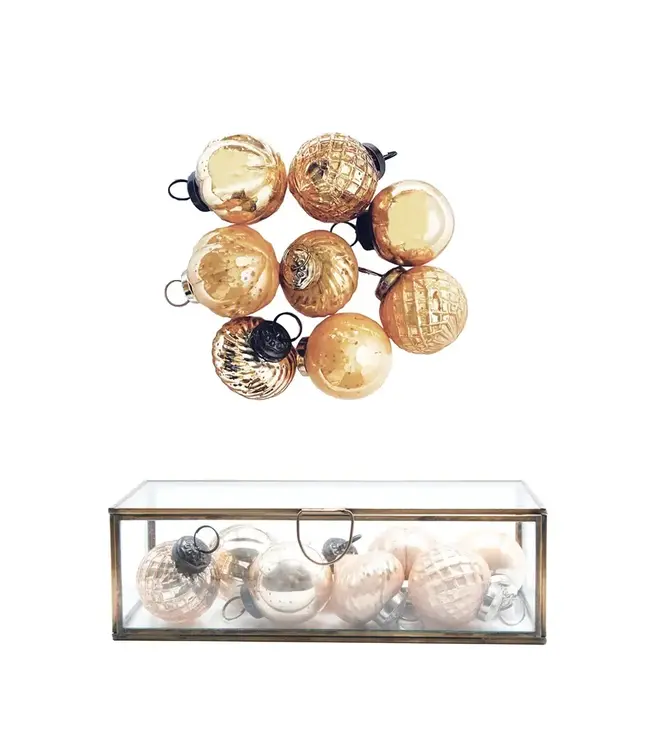 Embossed Mercury Glass Ornaments - Sold as Set