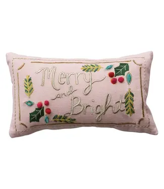 Lumbar Pillow with Hand-Embroidery
