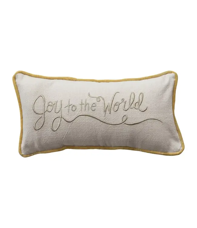 Cotton Slub Lumbar Pillow,"Joy to the World"