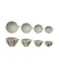 Stoneware Prep Bowls W Grid Pattern - Sold as Set