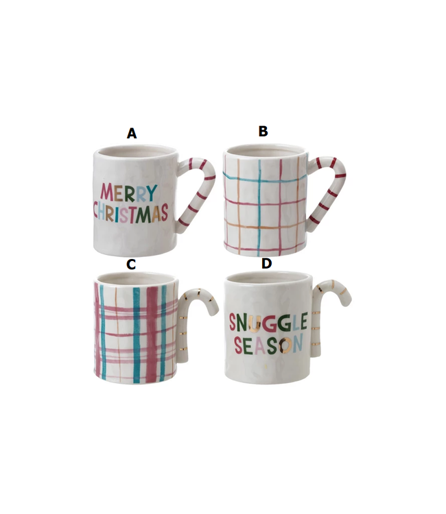 Stoneware Mug With Gold Electroplatin - Sold Individually