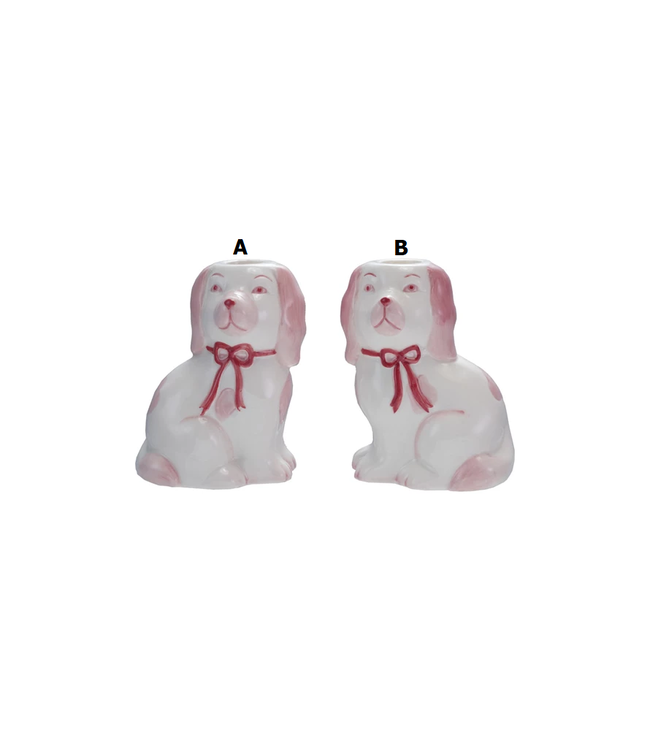 Stoneware Dog Taper Holder - Sold Individually