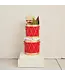 Iron Drum Shaped Buckets Red & Gold Color - Sold Individually