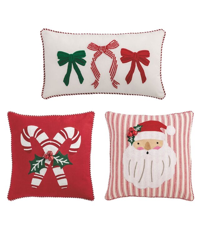 Whimsy Christmas Embroidered Pillows - Sold Individually