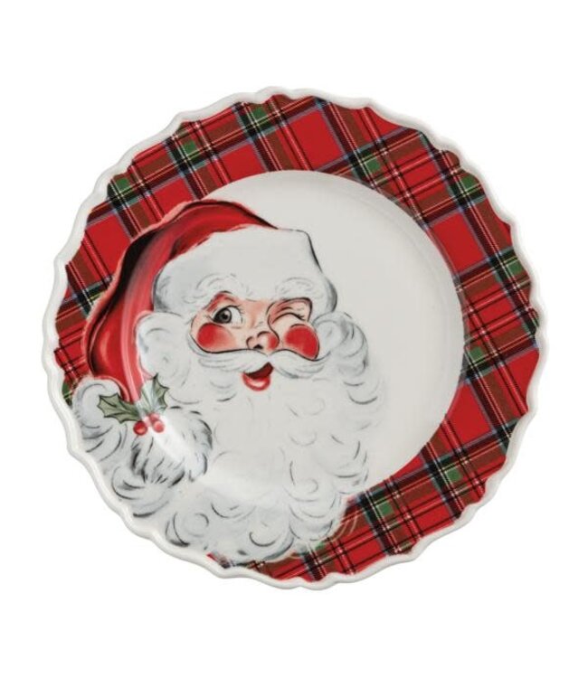 Christmas Tartan Rim Salad Plates