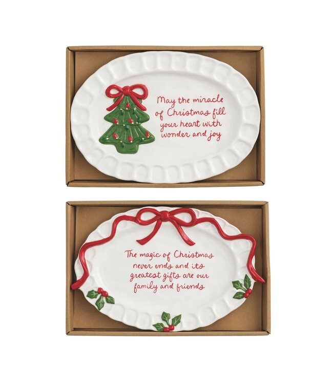 Whimsical Christmas Sentiment Plates