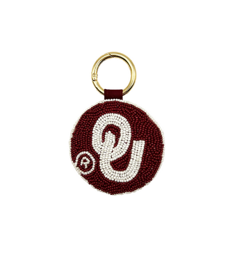 OU Beaded Keychain