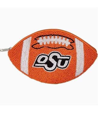 Football OSU Beaded Pouch