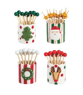 Bagged XMAS Toothpick Holders - Sold Individually