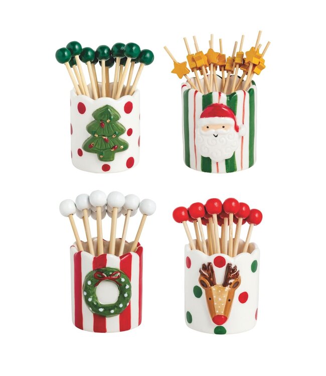 Bagged XMAS Toothpick Holders - Sold Individually